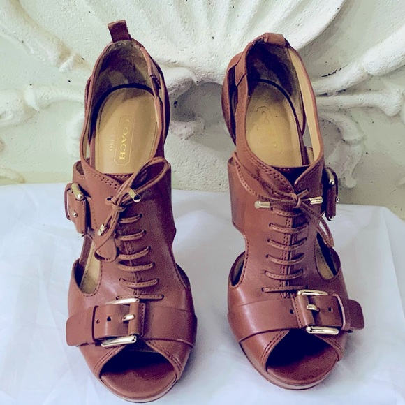 Coach Sofia Platform Sandal in Caramel Matte - Picture 9 of 13